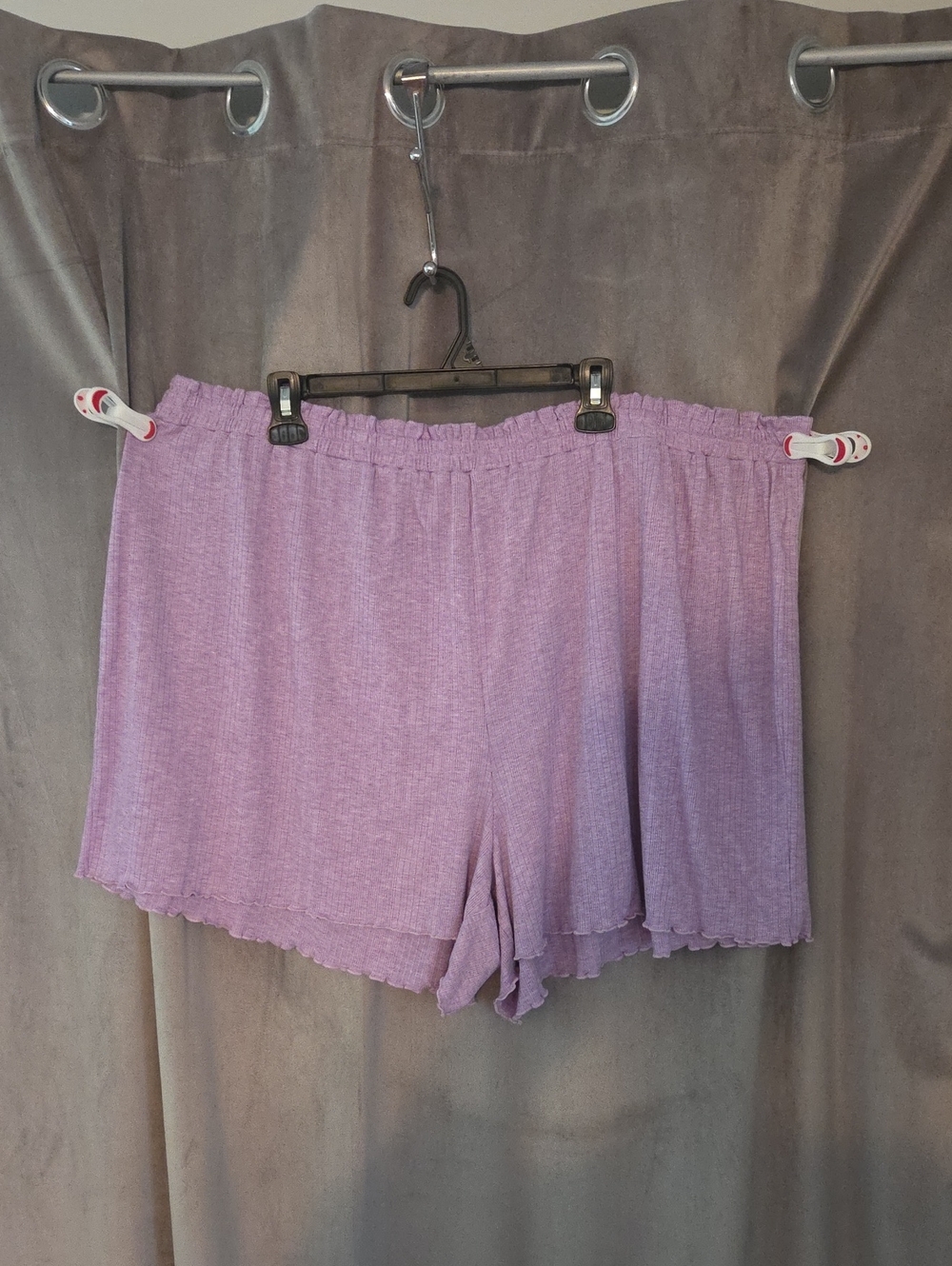 Voglo 4x Lavender Ribbed High-Waist Lounge Shorts